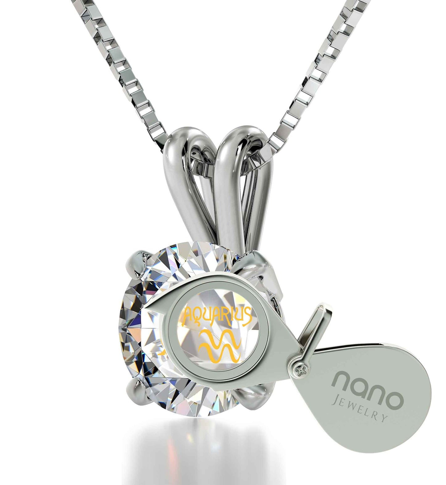 Shine Bright with Sterling Silver Aquarius Zodiac Necklace and Pendant