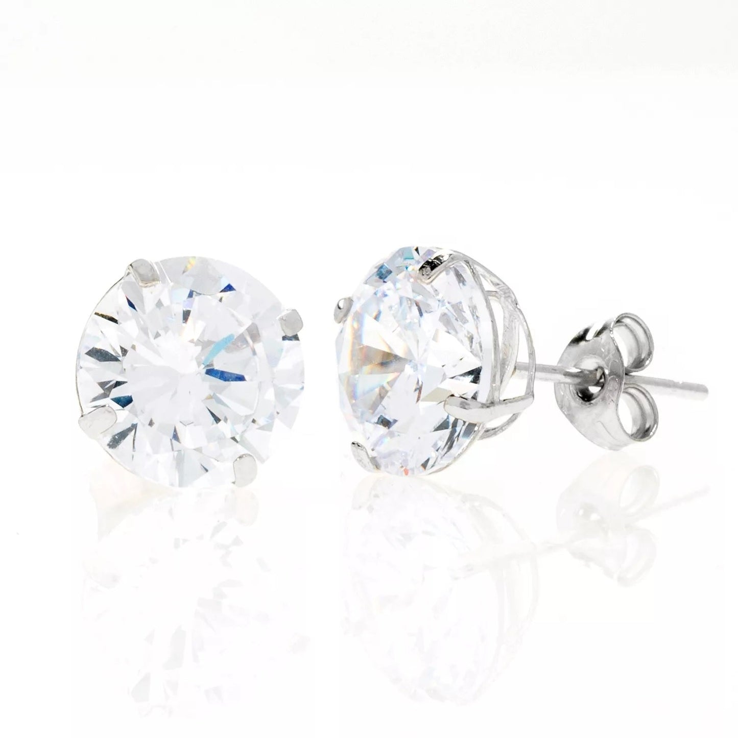 Women's 14K White Gold Diamond Stud Earrings