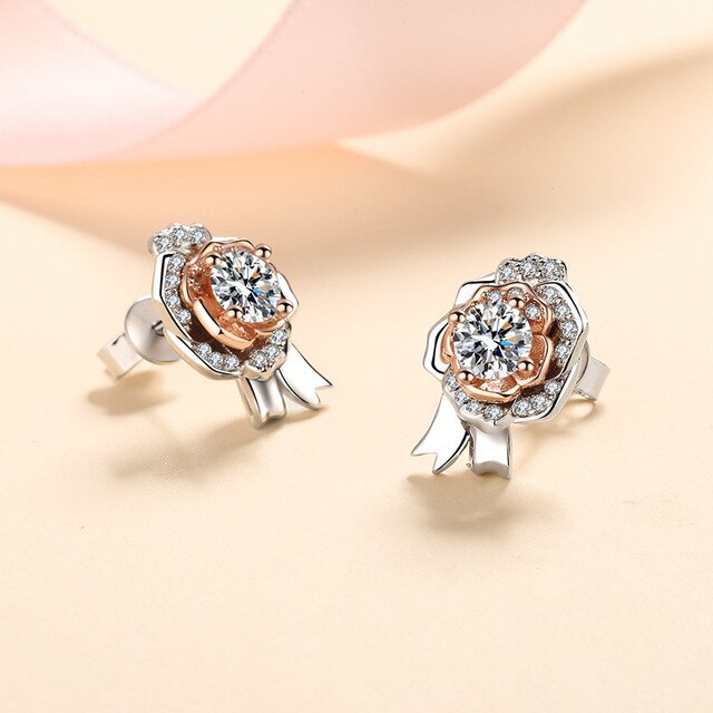 Women's Rose Stud Earrings