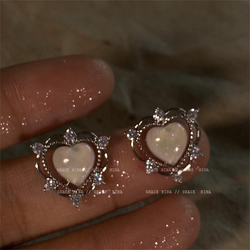 Women's Heart Stud Earrings