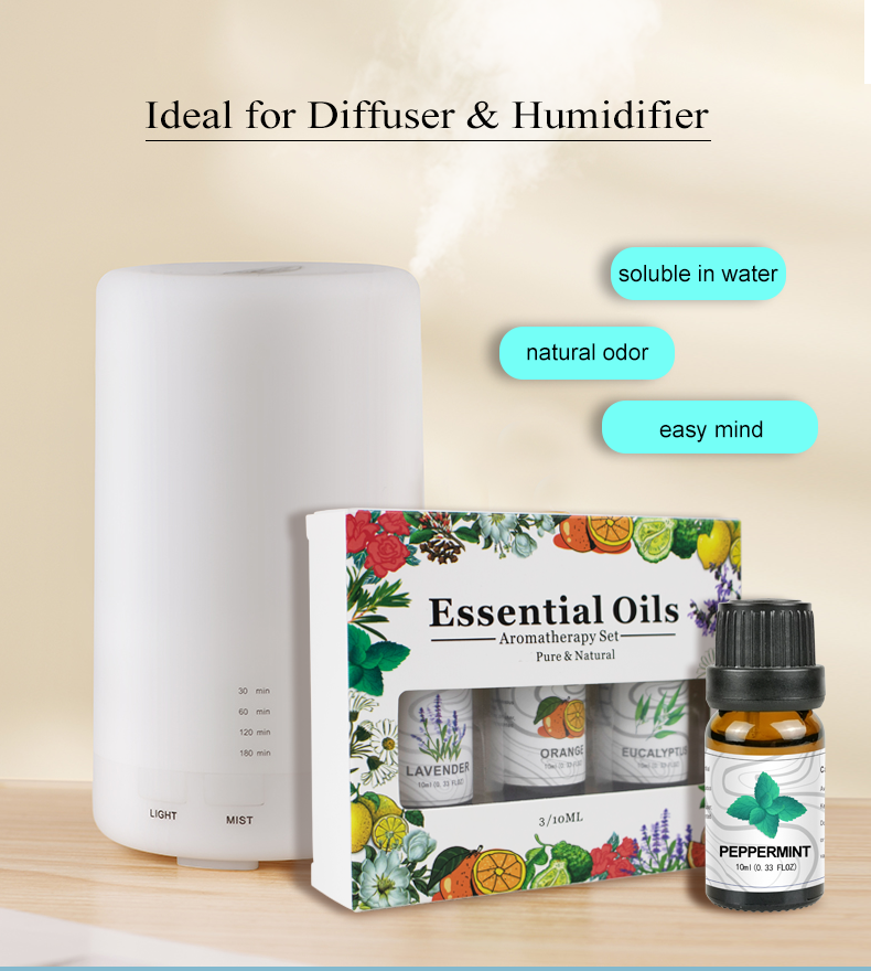 Aromatherapy Essential Oils Gift Set For Humidifiers Oil Diffuser , 3 Pack