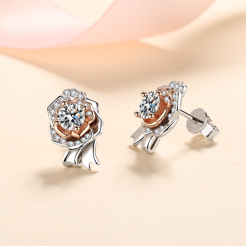 Women's Rose Stud Earrings